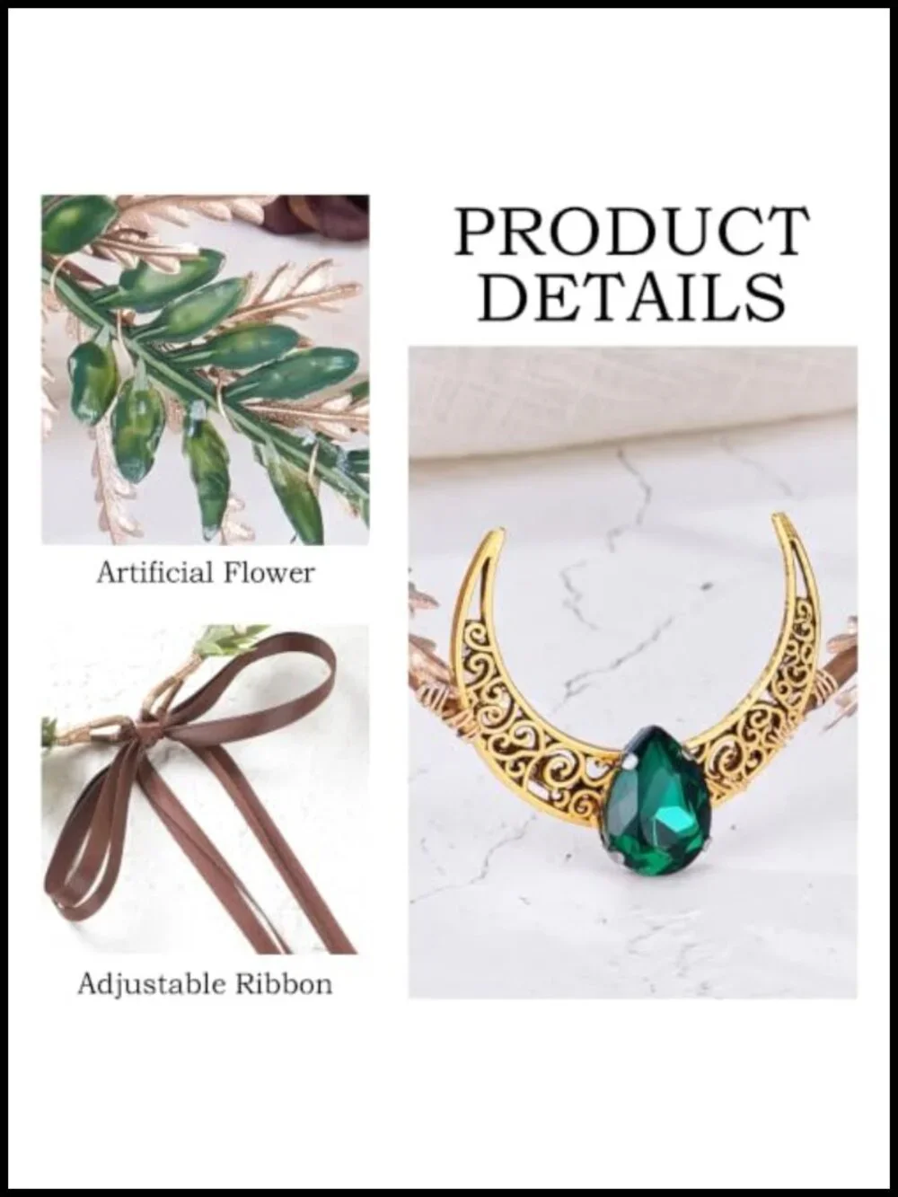 Floral Elf Circlet Fairy Crown Adjustable Woodland Renaissance Headpiece